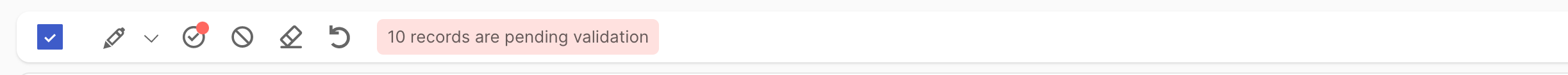 Bulk actions bar
